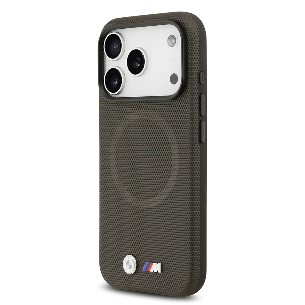 iPhone 17 Pro Kılıf BMW Orjinal Lisanslı M-safe Şarj Özellikli Metal Logolu Delikli M Dizayn Deri Kapak