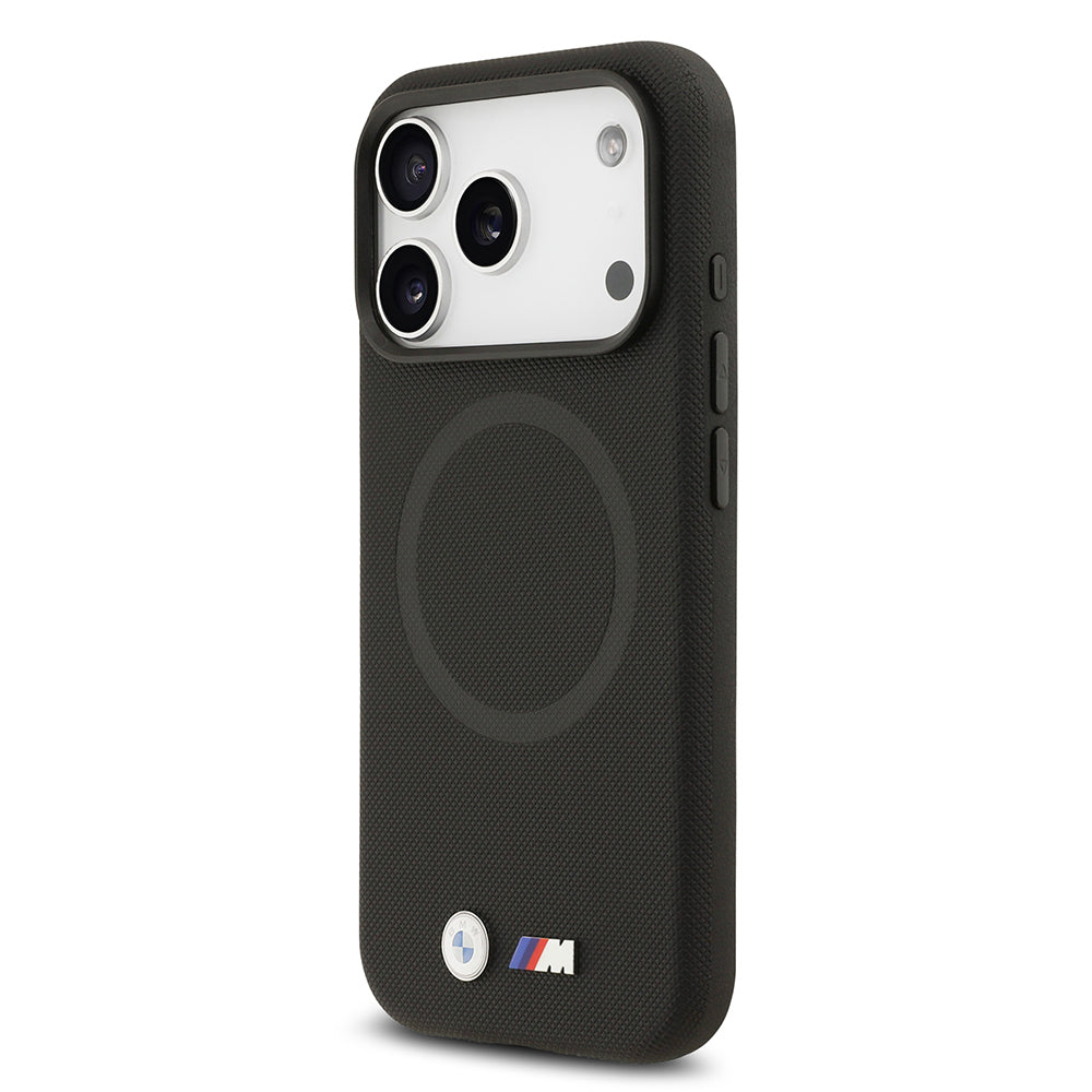 iPhone 17 Pro Kılıf BMW Orjinal Lisanslı M-safe Şarj Özellikli Metal Logolu Delikli M Dizayn Deri Kapak