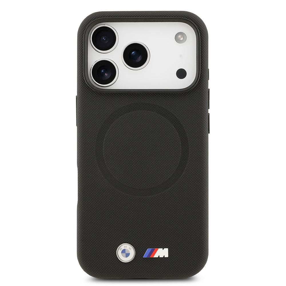 iPhone 17 Pro Kılıf BMW Orjinal Lisanslı M-safe Şarj Özellikli Metal Logolu Delikli M Dizayn Deri Kapak