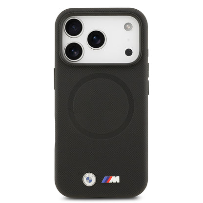 iPhone 17 Pro Kılıf BMW Orjinal Lisanslı M-safe Şarj Özellikli Metal Logolu Delikli M Dizayn Deri Kapak