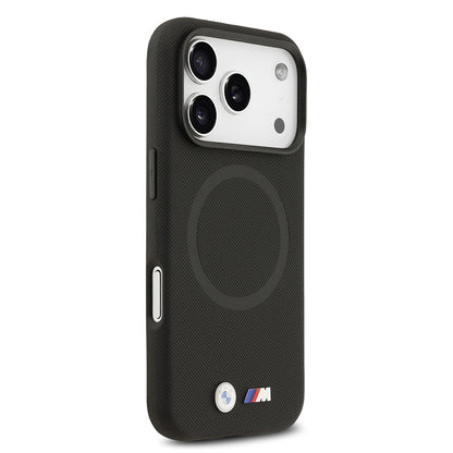 iPhone 17 Pro Kılıf BMW Orjinal Lisanslı M-safe Şarj Özellikli Metal Logolu Delikli M Dizayn Deri Kapak