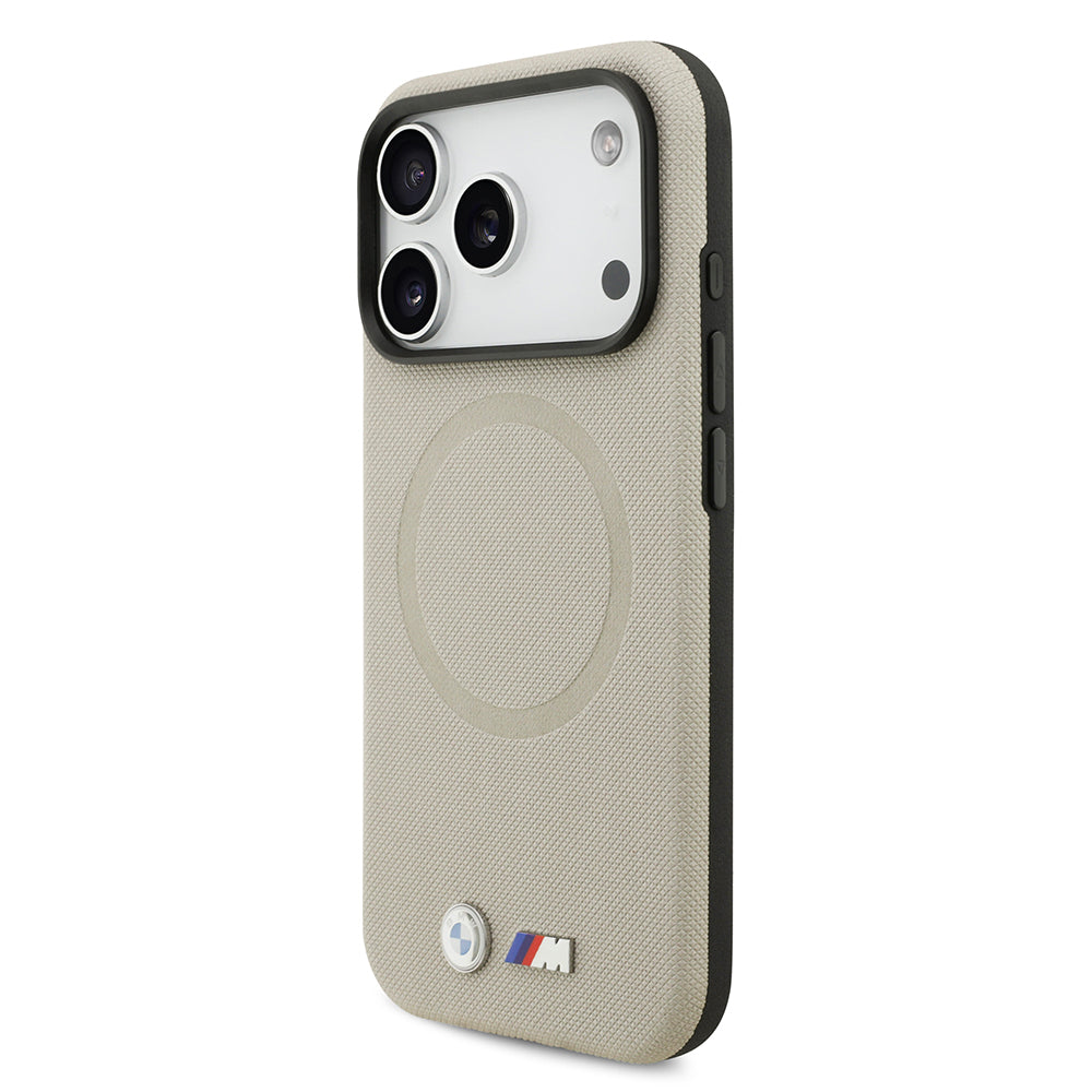 iPhone 17 Pro Kılıf BMW Orjinal Lisanslı M-safe Şarj Özellikli Metal Logolu Delikli M Dizayn Deri Kapak