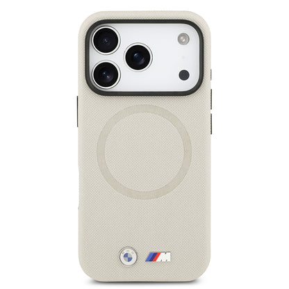 iPhone 17 Pro Kılıf BMW Orjinal Lisanslı M-safe Şarj Özellikli Metal Logolu Delikli M Dizayn Deri Kapak