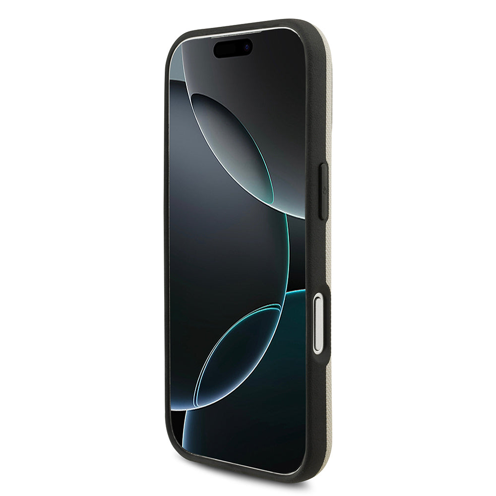 iPhone 17 Pro Kılıf BMW Orjinal Lisanslı M-safe Şarj Özellikli Metal Logolu Delikli M Dizayn Deri Kapak