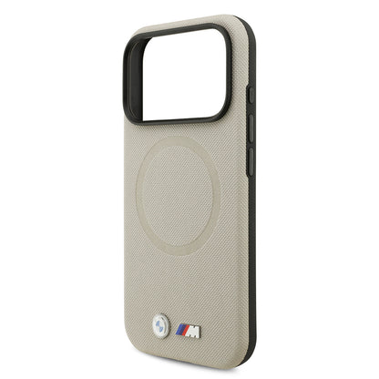 iPhone 17 Pro Kılıf BMW Orjinal Lisanslı M-safe Şarj Özellikli Metal Logolu Delikli M Dizayn Deri Kapak