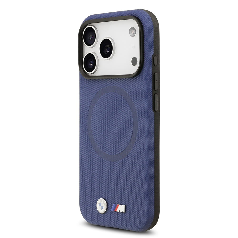 iPhone 17 Pro Kılıf BMW Orjinal Lisanslı M-safe Şarj Özellikli Metal Logolu Delikli M Dizayn Deri Kapak