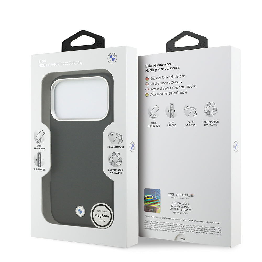 iPhone 17 Pro Kılıf BMW Orjinal Lisanslı M-safe Şarj Özellikli Metal Logolu Tam Kaplama Deri Kapak