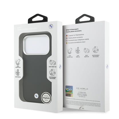 iPhone 17 Pro Kılıf BMW Orjinal Lisanslı M-safe Şarj Özellikli Metal Logolu Tam Kaplama Deri Kapak