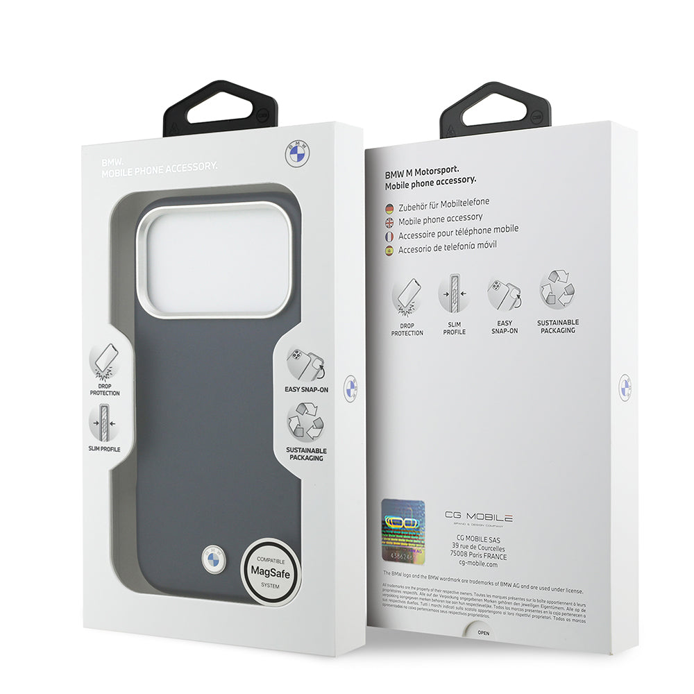 iPhone 17 Pro Kılıf BMW Orjinal Lisanslı M-safe Şarj Özellikli Metal Logolu Tam Kaplama Deri Kapak