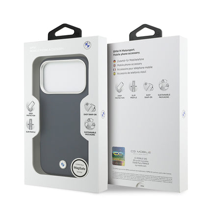 iPhone 17 Pro Kılıf BMW Orjinal Lisanslı M-safe Şarj Özellikli Metal Logolu Tam Kaplama Deri Kapak
