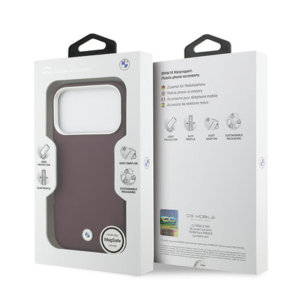 iPhone 17 Pro Kılıf BMW Orjinal Lisanslı M-safe Şarj Özellikli Metal Logolu Tam Kaplama Deri Kapak