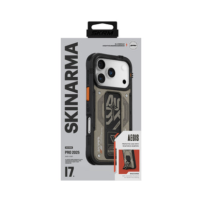 iPhone 17 Pro Kılıf Desenli Airbag Tasarımlı Standlı Skinarma Aegis Kapak