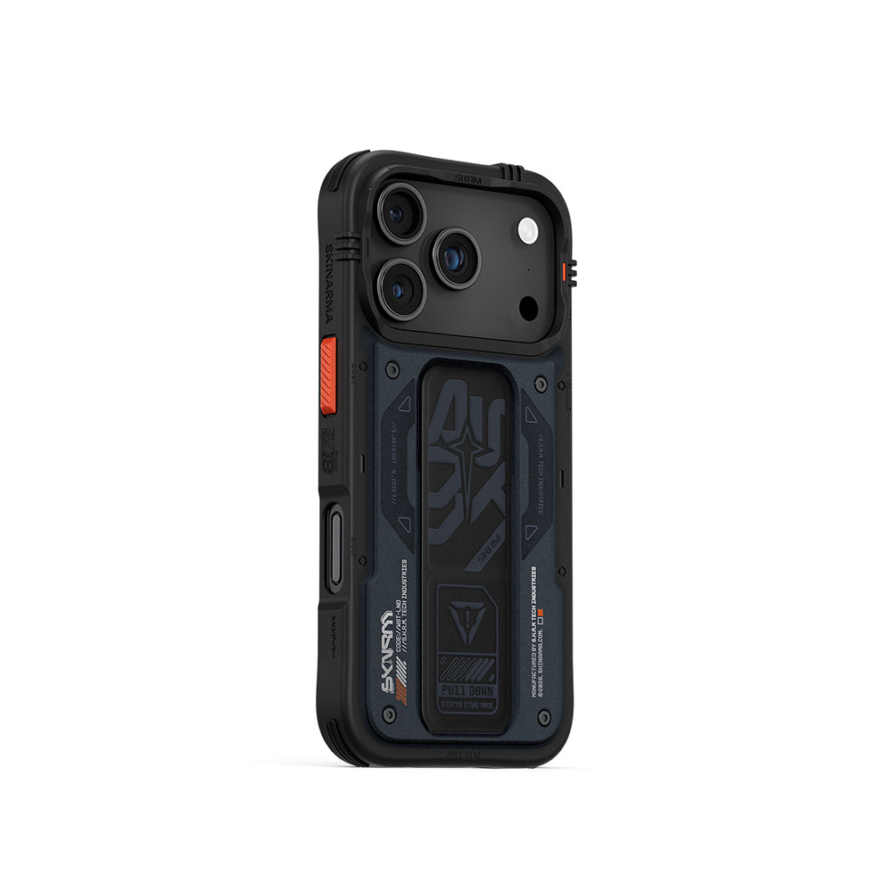iPhone 17 Pro Kılıf Desenli Airbag Tasarımlı Standlı Skinarma Aegis Kapak