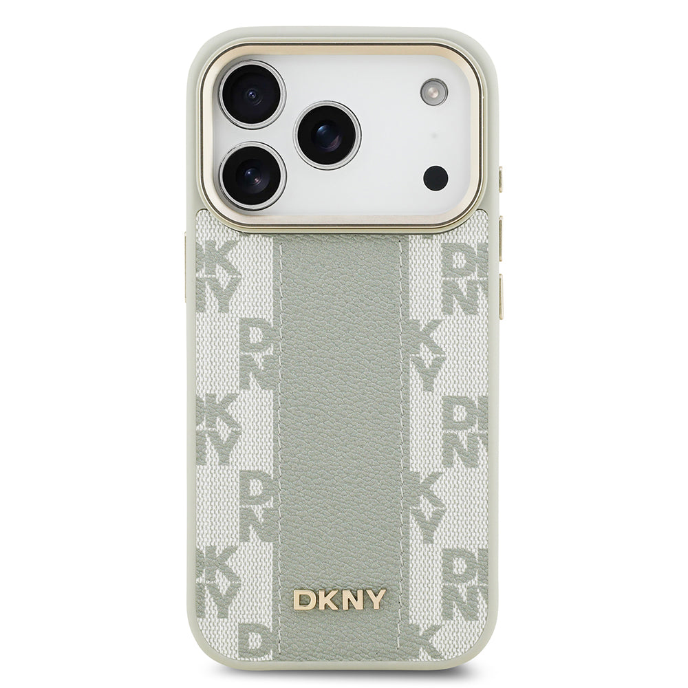 iPhone 17 Pro Kılıf DKNY Orjinal Lisanslı M-safe Şarj Özellikli 3D Yazılı Checkered Pattern Kapak