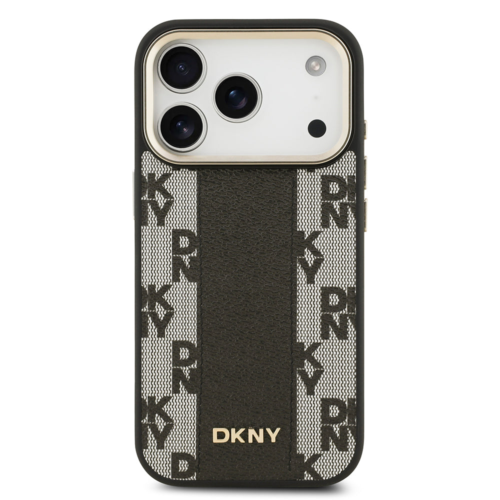 iPhone 17 Pro Kılıf DKNY Orjinal Lisanslı M-safe Şarj Özellikli 3D Yazılı Checkered Pattern Kapak