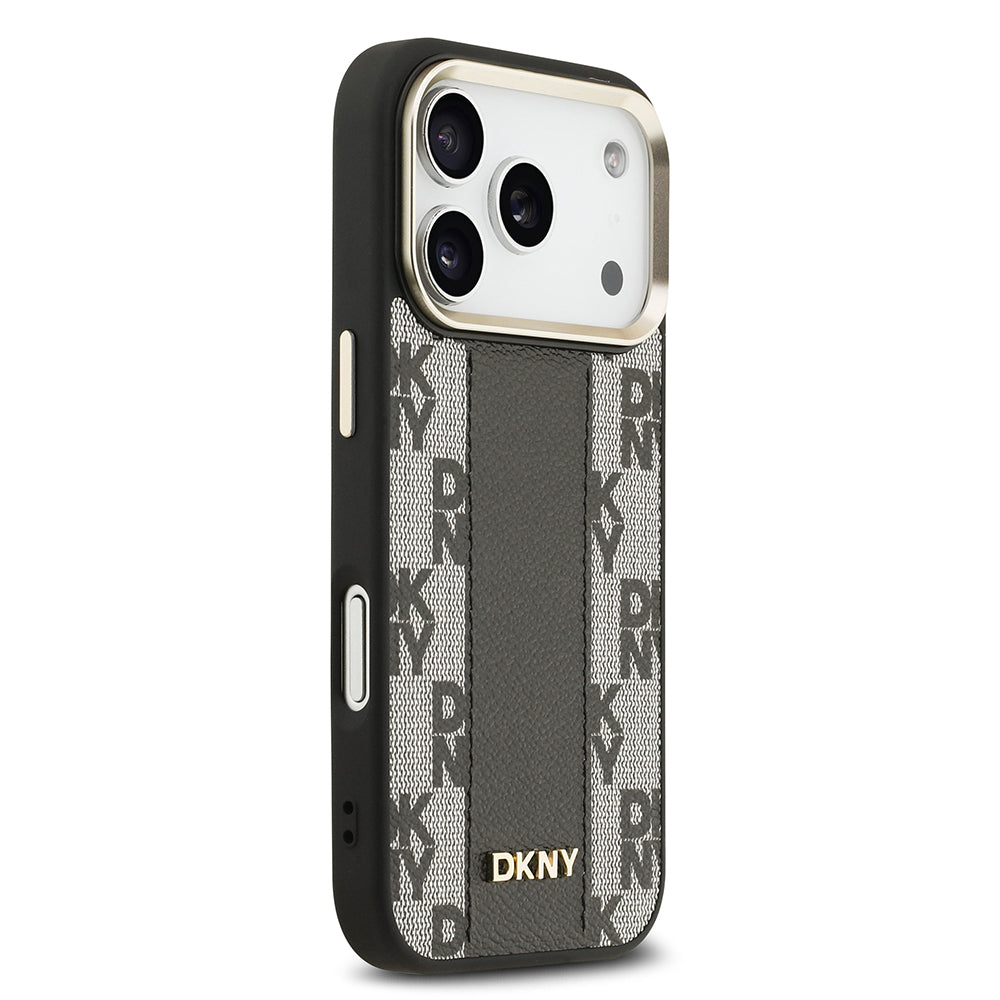 iPhone 17 Pro Kılıf DKNY Orjinal Lisanslı M-safe Şarj Özellikli 3D Yazılı Checkered Pattern Kapak