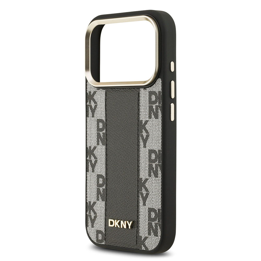 iPhone 17 Pro Kılıf DKNY Orjinal Lisanslı M-safe Şarj Özellikli 3D Yazılı Checkered Pattern Kapak