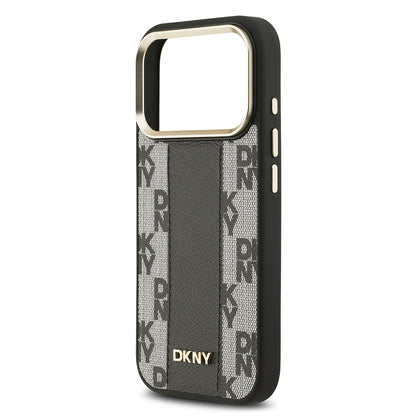 iPhone 17 Pro Kılıf DKNY Orjinal Lisanslı M-safe Şarj Özellikli 3D Yazılı Checkered Pattern Kapak