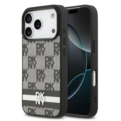 iPhone 17 Pro Kılıf DKNY Orjinal Lisanslı M-safe Şarj Özellikli 3D Yazılı Metal Logolu Kapak