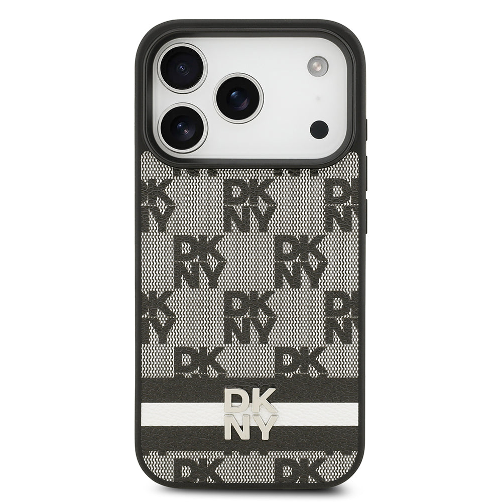 iPhone 17 Pro Kılıf DKNY Orjinal Lisanslı M-safe Şarj Özellikli 3D Yazılı Metal Logolu Kapak