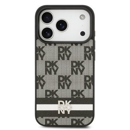 iPhone 17 Pro Kılıf DKNY Orjinal Lisanslı M-safe Şarj Özellikli 3D Yazılı Metal Logolu Kapak