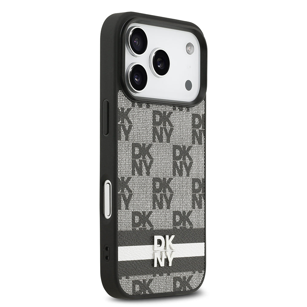 iPhone 17 Pro Kılıf DKNY Orjinal Lisanslı M-safe Şarj Özellikli 3D Yazılı Metal Logolu Kapak