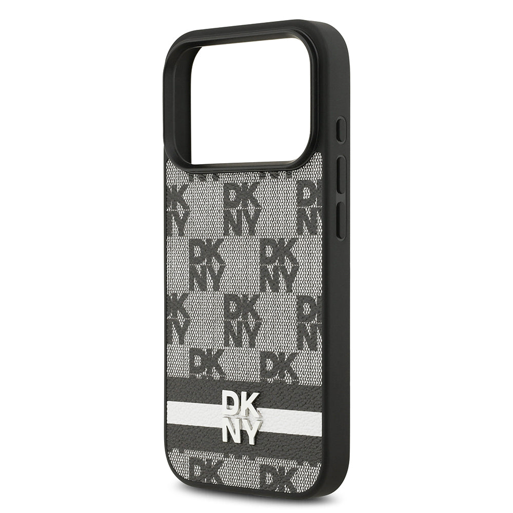 iPhone 17 Pro Kılıf DKNY Orjinal Lisanslı M-safe Şarj Özellikli 3D Yazılı Metal Logolu Kapak