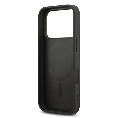 iPhone 17 Pro Kılıf DKNY Orjinal Lisanslı M-safe Şarj Özellikli 3D Yazılı Metal Logolu Kapak