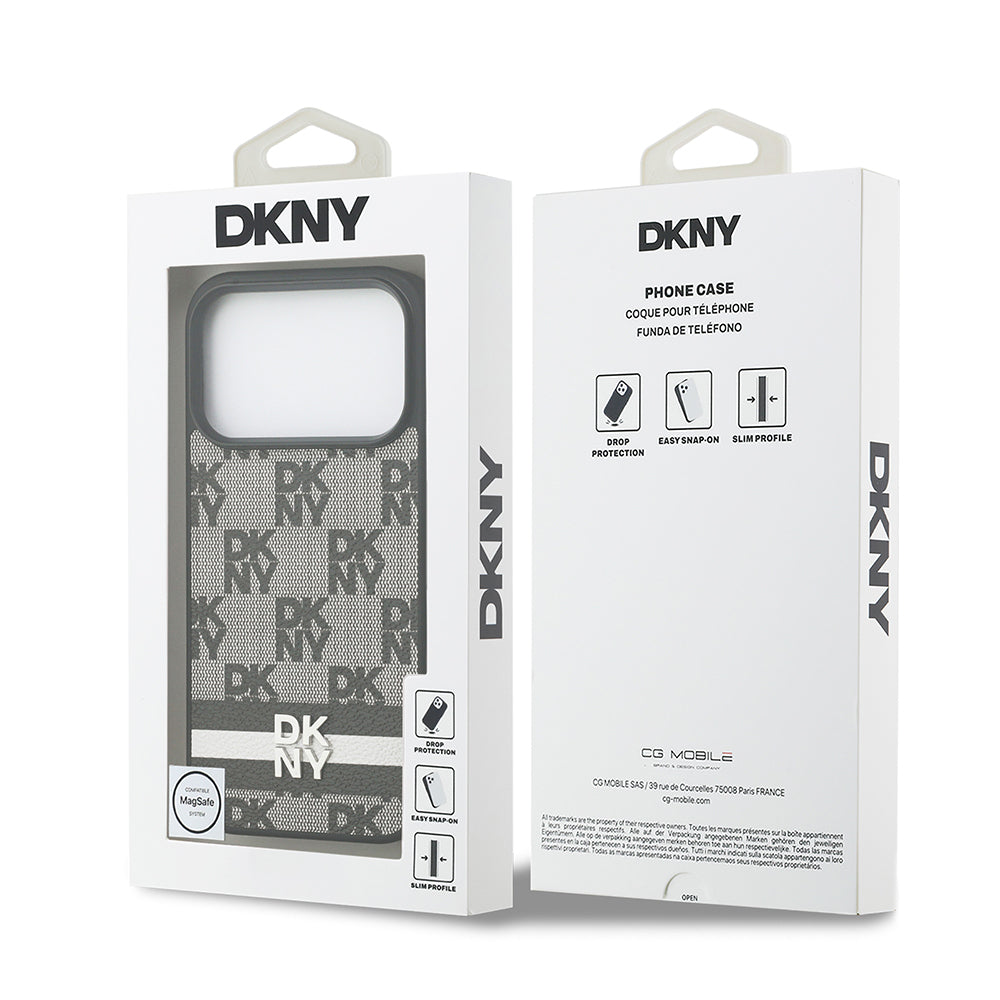 iPhone 17 Pro Kılıf DKNY Orjinal Lisanslı M-safe Şarj Özellikli 3D Yazılı Metal Logolu Kapak