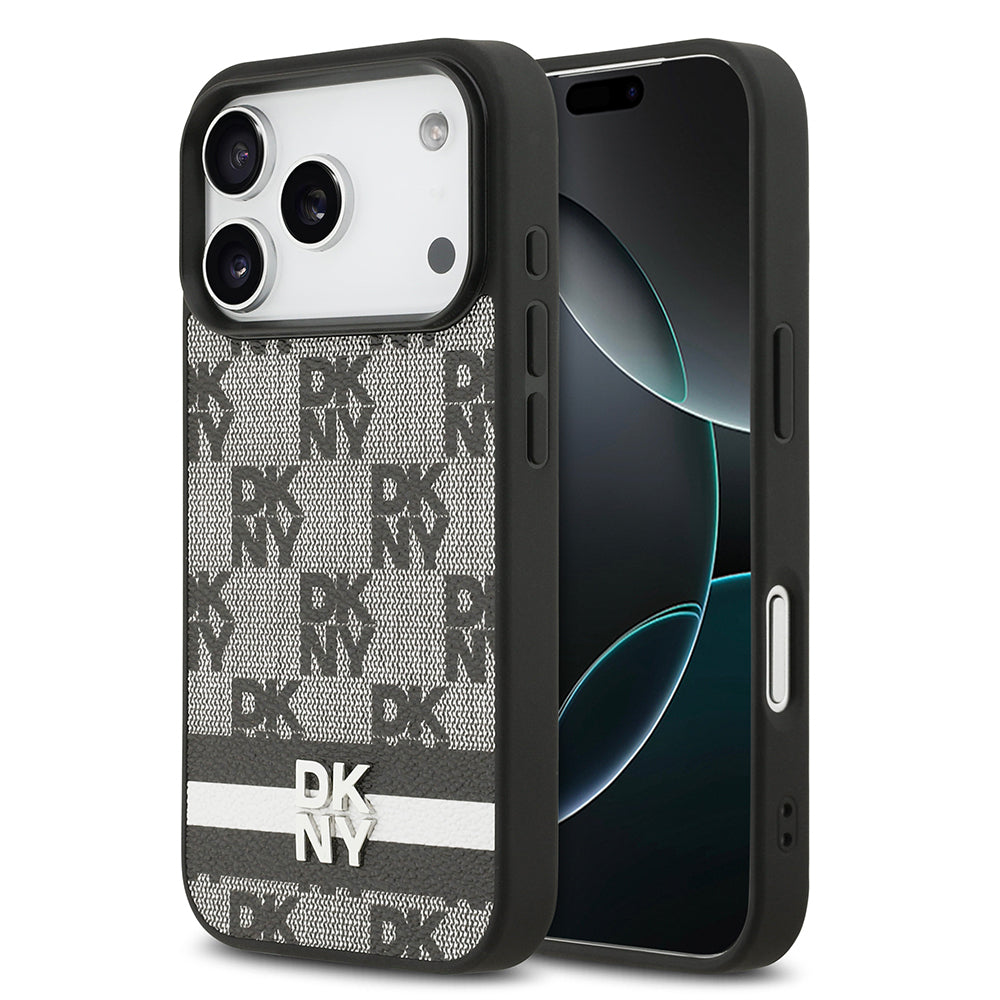 iPhone 17 Pro Kılıf DKNY Orjinal Lisanslı M-safe Şarj Özellikli 3D Yazılı Metal Logolu Kapak
