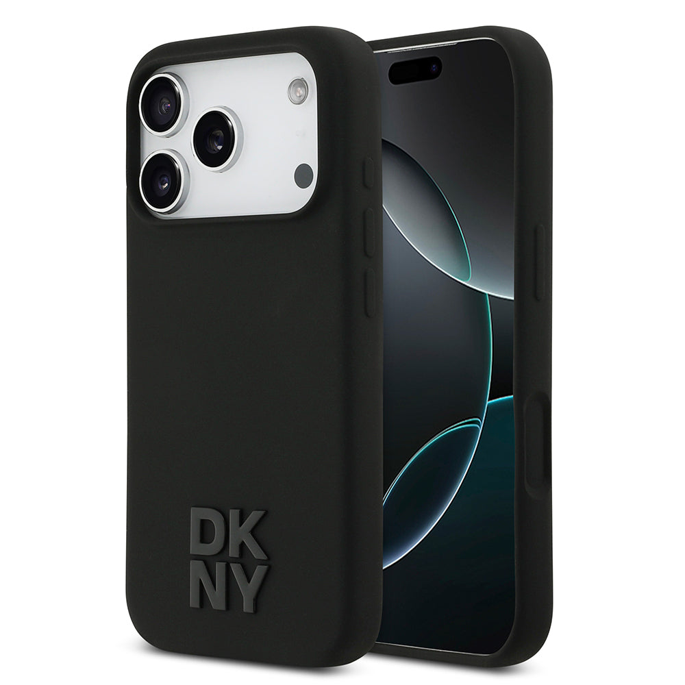 iPhone 17 Pro Kılıf DKNY Orjinal Lisanslı M-safe Şarj Özellikli Metal Logolu Silikon Kapak