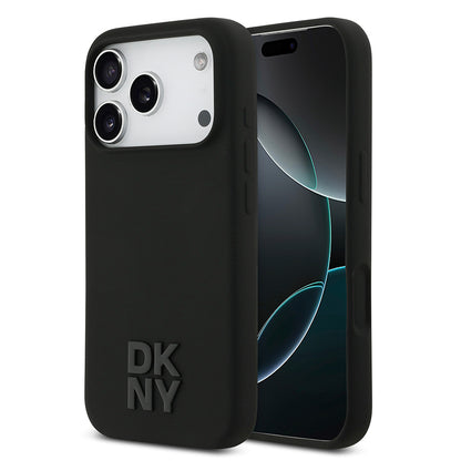 iPhone 17 Pro Kılıf DKNY Orjinal Lisanslı M-safe Şarj Özellikli Metal Logolu Silikon Kapak