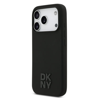 iPhone 17 Pro Kılıf DKNY Orjinal Lisanslı M-safe Şarj Özellikli Metal Logolu Silikon Kapak