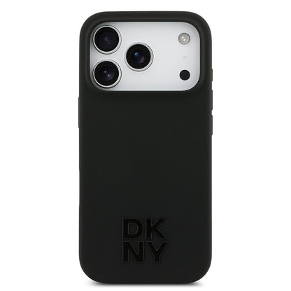 iPhone 17 Pro Kılıf DKNY Orjinal Lisanslı M-safe Şarj Özellikli Metal Logolu Silikon Kapak