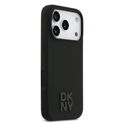 iPhone 17 Pro Kılıf DKNY Orjinal Lisanslı M-safe Şarj Özellikli Metal Logolu Silikon Kapak