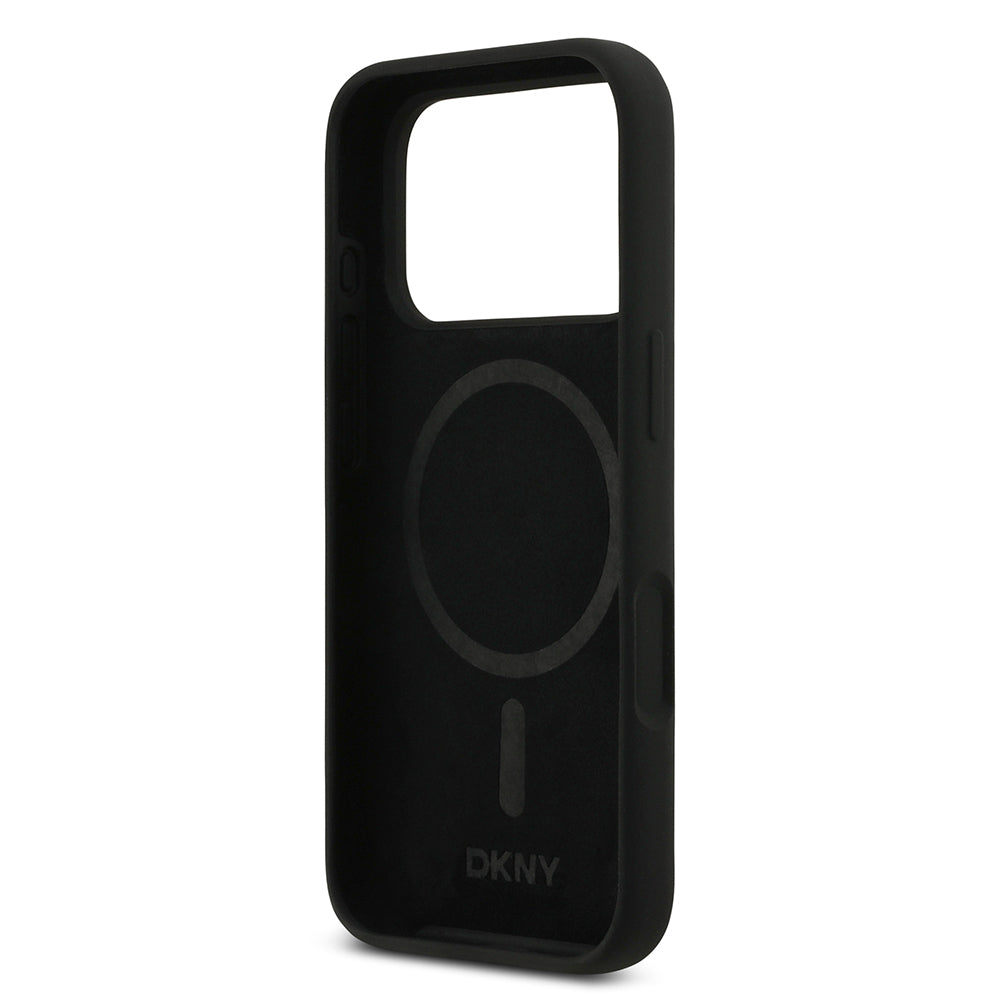 iPhone 17 Pro Kılıf DKNY Orjinal Lisanslı M-safe Şarj Özellikli Metal Logolu Silikon Kapak