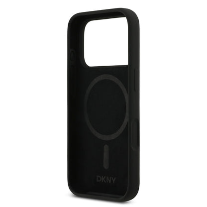 iPhone 17 Pro Kılıf DKNY Orjinal Lisanslı M-safe Şarj Özellikli Metal Logolu Silikon Kapak