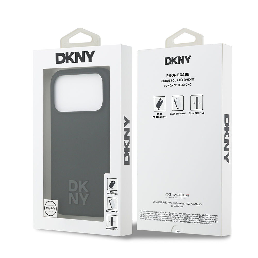 iPhone 17 Pro Kılıf DKNY Orjinal Lisanslı M-safe Şarj Özellikli Metal Logolu Silikon Kapak