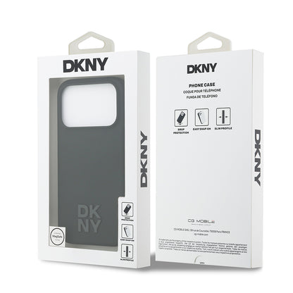 iPhone 17 Pro Kılıf DKNY Orjinal Lisanslı M-safe Şarj Özellikli Metal Logolu Silikon Kapak