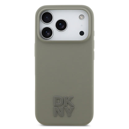 iPhone 17 Pro Kılıf DKNY Orjinal Lisanslı M-safe Şarj Özellikli Metal Logolu Silikon Kapak