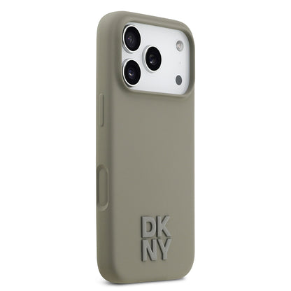 iPhone 17 Pro Kılıf DKNY Orjinal Lisanslı M-safe Şarj Özellikli Metal Logolu Silikon Kapak