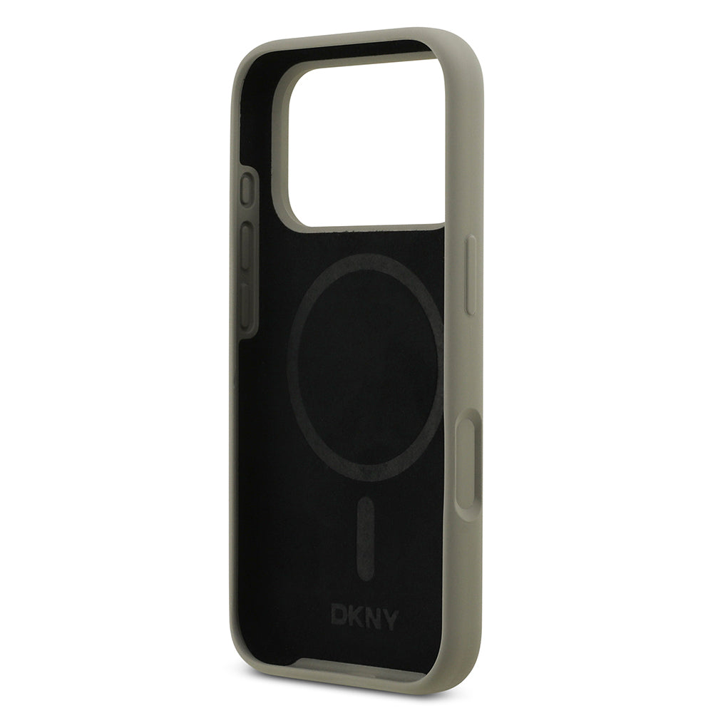 iPhone 17 Pro Kılıf DKNY Orjinal Lisanslı M-safe Şarj Özellikli Metal Logolu Silikon Kapak