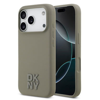 iPhone 17 Pro Kılıf DKNY Orjinal Lisanslı M-safe Şarj Özellikli Metal Logolu Silikon Kapak