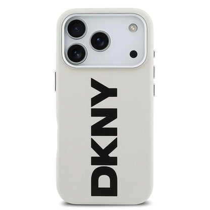iPhone 17 Pro Kılıf DKNY Orjinal Lisanslı M-safe Şarj Özellikli PU Büyük Dikey Logolu Kapak