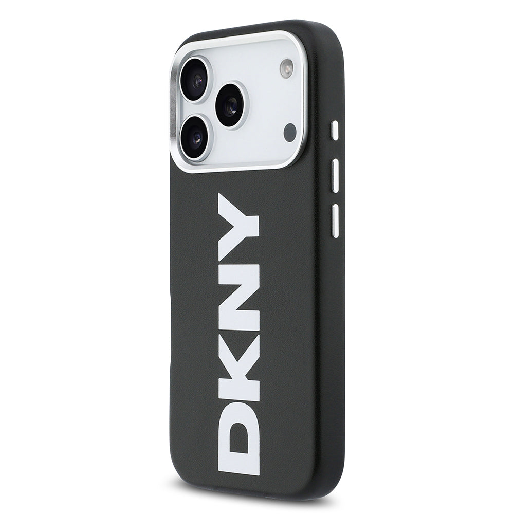 iPhone 17 Pro Kılıf DKNY Orjinal Lisanslı M-safe Şarj Özellikli PU Büyük Dikey Logolu Kapak