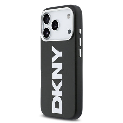 iPhone 17 Pro Kılıf DKNY Orjinal Lisanslı M-safe Şarj Özellikli PU Büyük Dikey Logolu Kapak