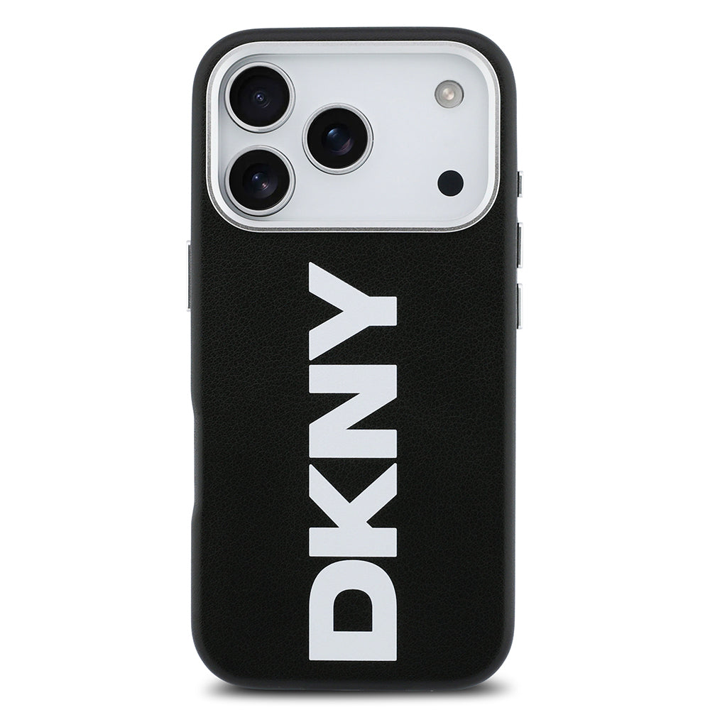 iPhone 17 Pro Kılıf DKNY Orjinal Lisanslı M-safe Şarj Özellikli PU Büyük Dikey Logolu Kapak