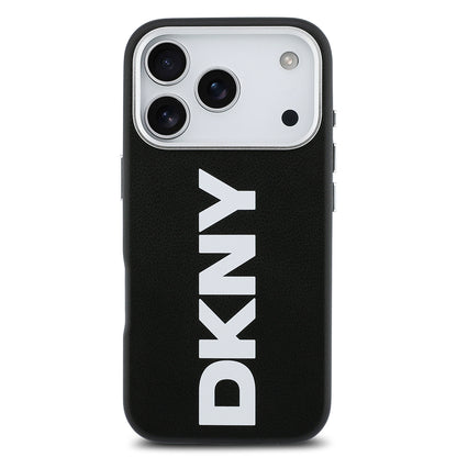 iPhone 17 Pro Kılıf DKNY Orjinal Lisanslı M-safe Şarj Özellikli PU Büyük Dikey Logolu Kapak