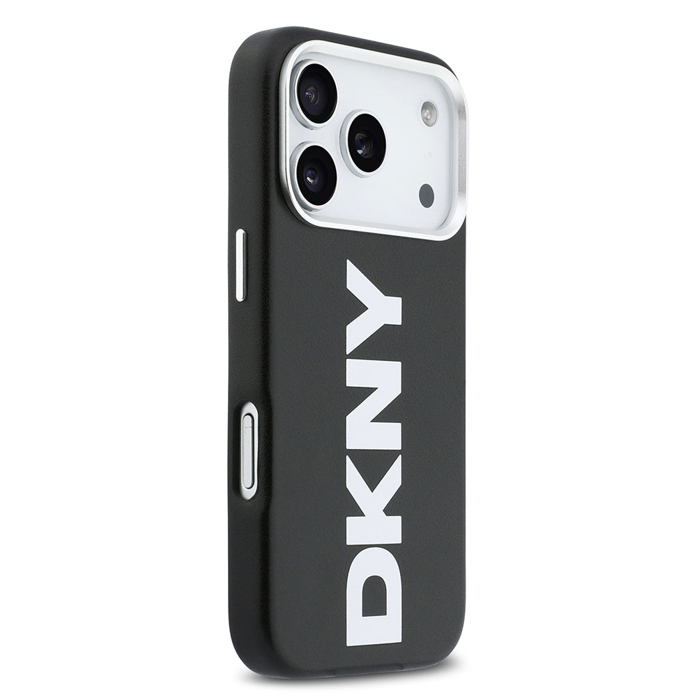 iPhone 17 Pro Kılıf DKNY Orjinal Lisanslı M-safe Şarj Özellikli PU Büyük Dikey Logolu Kapak