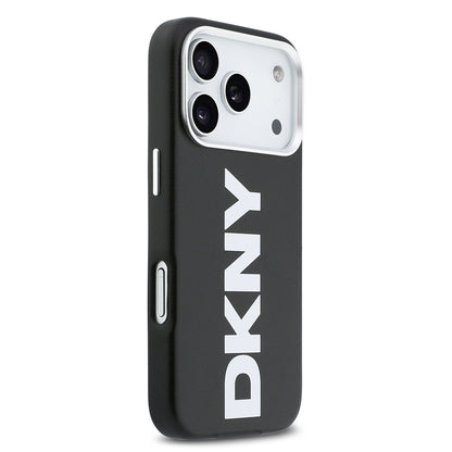 iPhone 17 Pro Kılıf DKNY Orjinal Lisanslı M-safe Şarj Özellikli PU Büyük Dikey Logolu Kapak